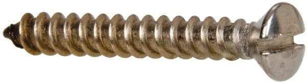 Value Collection - #8 Oval Head Slotted Sheet Metal Screw - Stainless Steel, 1-1/4" OAL, Grade 316 - Benchmark Tooling