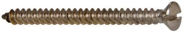 Value Collection - #8 Oval Head Slotted Sheet Metal Screw - Stainless Steel, 2" OAL, Grade 316 - Benchmark Tooling