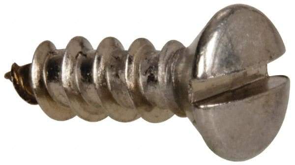 Value Collection - #10 Oval Head Slotted Sheet Metal Screw - Stainless Steel, 5/8" OAL, Grade 316 - Benchmark Tooling