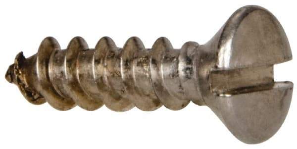 Value Collection - #10 Oval Head Slotted Sheet Metal Screw - Stainless Steel, 3/4" OAL, Grade 316 - Benchmark Tooling