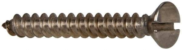 Value Collection - #10 Oval Head Slotted Sheet Metal Screw - Stainless Steel, 1-1/2" OAL, Grade 316 - Benchmark Tooling