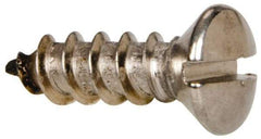 Value Collection - #12 Oval Head Slotted Sheet Metal Screw - Stainless Steel, 3/4" OAL, Grade 316 - Benchmark Tooling
