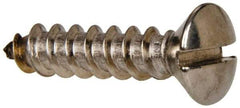 Value Collection - #12 Oval Head Slotted Sheet Metal Screw - Stainless Steel, 1" OAL, Grade 316 - Benchmark Tooling