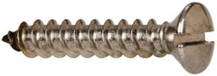 Value Collection - #12 Oval Head Slotted Sheet Metal Screw - Stainless Steel, 1-1/4" OAL, Grade 316 - Benchmark Tooling