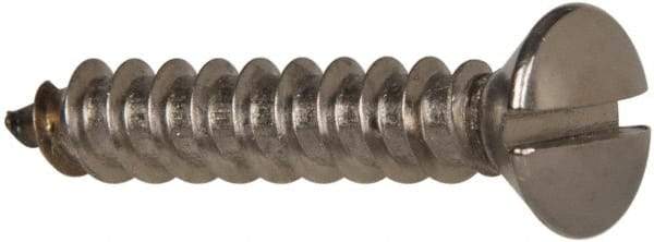 Value Collection - #12 Oval Head Slotted Sheet Metal Screw - Stainless Steel, 1-1/2" OAL, Grade 316 - Benchmark Tooling