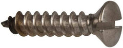 Value Collection - #14 Oval Head Slotted Sheet Metal Screw - Stainless Steel, 1-1/4" OAL, Grade 316 - Benchmark Tooling
