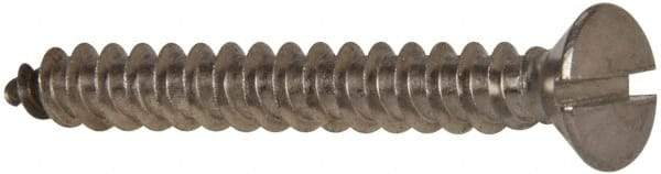 Value Collection - #14 Oval Head Slotted Sheet Metal Screw - Stainless Steel, 2" OAL, Grade 316 - Benchmark Tooling