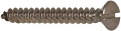 Value Collection - #14 Oval Head Slotted Sheet Metal Screw - Stainless Steel, 2" OAL, Grade 316 - Benchmark Tooling