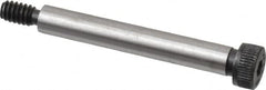 Made in USA - 1/4" Shoulder Diam x 1-3/4" Shoulder Length, #10-24 UNC, Hex Socket Shoulder Screw - 4037 Alloy Steel, Uncoated, 3/16" Head Height x 3/8" Head Diam - Benchmark Tooling