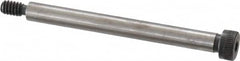 Made in USA - 1/4" Shoulder Diam x 2-1/2" Shoulder Length, #10-24 UNC, Hex Socket Shoulder Screw - 4037 Alloy Steel, Uncoated, 3/16" Head Height x 3/8" Head Diam - Benchmark Tooling