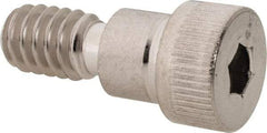 Made in USA - 5/16" Shoulder Diam x 1/4" Shoulder Length, 1/4-20 UNC, Hex Socket Shoulder Screw - 300, 18-8 Stainless Steel, Uncoated, 7/32" Head Height x 7/16" Head Diam - Benchmark Tooling