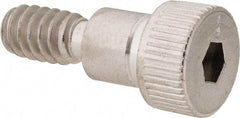 Made in USA - 1/4" Shoulder Diam x 1/4" Shoulder Length, #10-24 UNC, Hex Socket Shoulder Screw - 300, 18-8 Stainless Steel, Uncoated, 3/16" Head Height x 3/8" Head Diam - Benchmark Tooling