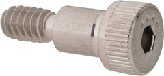 Made in USA - 1/4" Shoulder Diam x 5/16" Shoulder Length, #10-24 UNC, Hex Socket Shoulder Screw - 300, 18-8 Stainless Steel, Uncoated, 3/16" Head Height x 3/8" Head Diam - Benchmark Tooling
