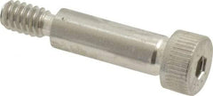 Made in USA - 1/4" Shoulder Diam x 3/4" Shoulder Length, #10-24 UNC, Hex Socket Shoulder Screw - 300, 18-8 Stainless Steel, Uncoated, 3/16" Head Height x 3/8" Head Diam - Benchmark Tooling
