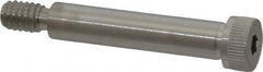 Made in USA - 5/16" Shoulder Diam x 1-1/2" Shoulder Length, 1/4-20 UNC, Hex Socket Shoulder Screw - 300, 18-8 Stainless Steel, Uncoated, 7/32" Head Height x 7/16" Head Diam - Benchmark Tooling