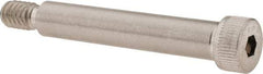 Made in USA - 5/16" Shoulder Diam x 1-3/4" Shoulder Length, 1/4-20 UNC, Hex Socket Shoulder Screw - 300, 18-8 Stainless Steel, Uncoated, 7/32" Head Height x 7/16" Head Diam - Benchmark Tooling