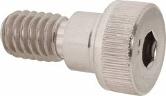 Made in USA - 3/8" Shoulder Diam x 1/4" Shoulder Length, 5/16-18 UNC, Hex Socket Shoulder Screw - 300, 18-8 Stainless Steel, Uncoated, 1/4" Head Height x 9/16" Head Diam - Benchmark Tooling
