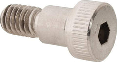 Made in USA - 3/8" Shoulder Diam x 3/8" Shoulder Length, 5/16-18 UNC, Hex Socket Shoulder Screw - 300, 18-8 Stainless Steel, Uncoated, 1/4" Head Height x 9/16" Head Diam - Benchmark Tooling