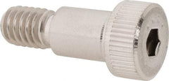 Made in USA - 3/8" Shoulder Diam x 1/2" Shoulder Length, 5/16-18 UNC, Hex Socket Shoulder Screw - 300, 18-8 Stainless Steel, Uncoated, 1/4" Head Height x 9/16" Head Diam - Benchmark Tooling