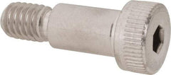 Made in USA - 3/8" Shoulder Diam x 5/8" Shoulder Length, 5/16-18 UNC, Hex Socket Shoulder Screw - 300, 18-8 Stainless Steel, Uncoated, 1/4" Head Height x 9/16" Head Diam - Benchmark Tooling