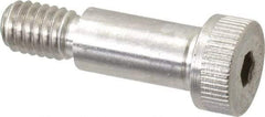 Made in USA - 3/8" Shoulder Diam x 3/4" Shoulder Length, 5/16-18 UNC, Hex Socket Shoulder Screw - 300, 18-8 Stainless Steel, Uncoated, 1/4" Head Height x 9/16" Head Diam - Benchmark Tooling
