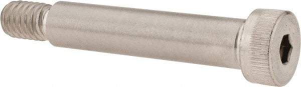 Made in USA - 3/8" Shoulder Diam x 1-3/4" Shoulder Length, 5/16-18 UNC, Hex Socket Shoulder Screw - 300, 18-8 Stainless Steel, Uncoated, 1/4" Head Height x 9/16" Head Diam - Benchmark Tooling