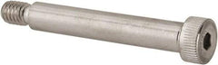 Made in USA - 3/8" Shoulder Diam x 2-1/4" Shoulder Length, 5/16-18 UNC, Hex Socket Shoulder Screw - 300, 18-8 Stainless Steel, Uncoated, 1/4" Head Height x 9/16" Head Diam - Benchmark Tooling