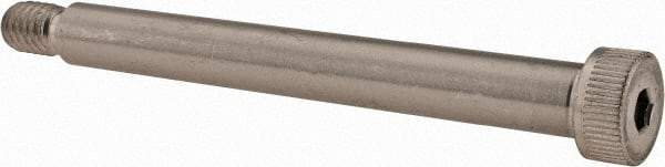 Made in USA - 3/8" Shoulder Diam x 3-1/4" Shoulder Length, 5/16-18 UNC, Hex Socket Shoulder Screw - 300, 18-8 Stainless Steel, Uncoated, 1/4" Head Height x 9/16" Head Diam - Benchmark Tooling