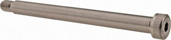 Made in USA - 3/8" Shoulder Diam x 4" Shoulder Length, 5/16-18 UNC, Hex Socket Shoulder Screw - 300, 18-8 Stainless Steel, Uncoated, 1/4" Head Height x 9/16" Head Diam - Benchmark Tooling