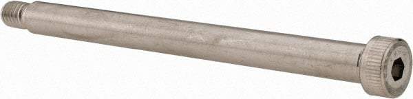 Made in USA - 3/8" Shoulder Diam x 4-1/2" Shoulder Length, 5/16-18 UNC, Hex Socket Shoulder Screw - 300, 18-8 Stainless Steel, Uncoated, 1/4" Head Height x 9/16" Head Diam - Benchmark Tooling