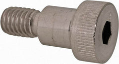 Made in USA - 1/2" Shoulder Diam x 1/2" Shoulder Length, 3/8-16 UNC, Hex Socket Shoulder Screw - 300, 18-8 Stainless Steel, Uncoated, 5/16" Head Height x 3/4" Head Diam - Benchmark Tooling