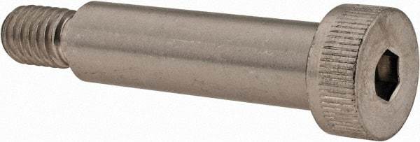 Made in USA - 1/2" Shoulder Diam x 1-3/4" Shoulder Length, 3/8-16 UNC, Hex Socket Shoulder Screw - 300, 18-8 Stainless Steel, Uncoated, 5/16" Head Height x 3/4" Head Diam - Benchmark Tooling