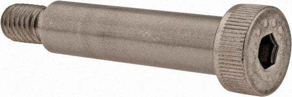 Made in USA - 1/2" Shoulder Diam x 2" Shoulder Length, 3/8-16 UNC, Hex Socket Shoulder Screw - 300, 18-8 Stainless Steel, Uncoated, 5/16" Head Height x 3/4" Head Diam - Benchmark Tooling