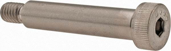 Made in USA - 1/2" Shoulder Diam x 2-1/4" Shoulder Length, 3/8-16 UNC, Hex Socket Shoulder Screw - 300, 18-8 Stainless Steel, Uncoated, 5/16" Head Height x 3/4" Head Diam - Benchmark Tooling