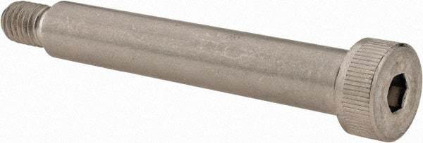 Made in USA - 1/2" Shoulder Diam x 3" Shoulder Length, 3/8-16 UNC, Hex Socket Shoulder Screw - 300, 18-8 Stainless Steel, Uncoated, 5/16" Head Height x 3/4" Head Diam - Benchmark Tooling