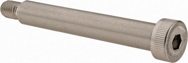 Made in USA - 1/2" Shoulder Diam x 3-1/4" Shoulder Length, 3/8-16 UNC, Hex Socket Shoulder Screw - 300, 18-8 Stainless Steel, Uncoated, 5/16" Head Height x 3/4" Head Diam - Benchmark Tooling