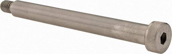 Made in USA - 1/2" Shoulder Diam x 4-3/4" Shoulder Length, 3/8-16 UNC, Hex Socket Shoulder Screw - 300, 18-8 Stainless Steel, Uncoated, 5/16" Head Height x 3/4" Head Diam - Benchmark Tooling