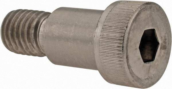 Made in USA - 5/8" Shoulder Diam x 3/4" Shoulder Length, 1/2-13 UNC, Hex Socket Shoulder Screw - 300, 18-8 Stainless Steel, Uncoated, 3/8" Head Height x 7/8" Head Diam - Benchmark Tooling