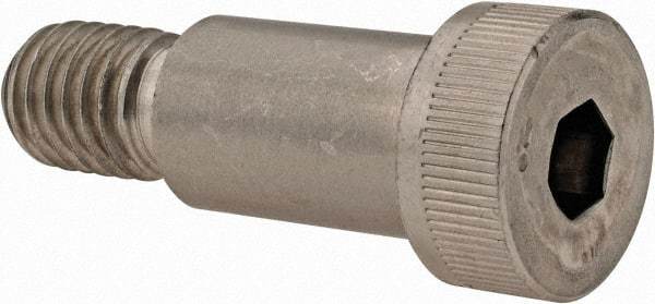 Made in USA - 5/8" Shoulder Diam x 1" Shoulder Length, 1/2-13 UNC, Hex Socket Shoulder Screw - 300, 18-8 Stainless Steel, Uncoated, 3/8" Head Height x 7/8" Head Diam - Benchmark Tooling