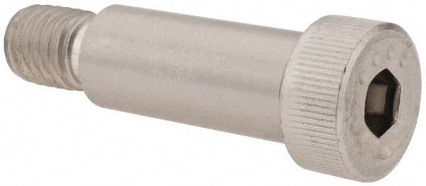 Made in USA - 5/8" Shoulder Diam x 1-1/2" Shoulder Length, 1/2-13 UNC, Hex Socket Shoulder Screw - 300, 18-8 Stainless Steel, Uncoated, 3/8" Head Height x 7/8" Head Diam - Benchmark Tooling
