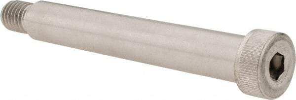 Made in USA - 5/8" Shoulder Diam x 4" Shoulder Length, 1/2-13 UNC, Hex Socket Shoulder Screw - 300, 18-8 Stainless Steel, Uncoated, 3/8" Head Height x 7/8" Head Diam - Benchmark Tooling