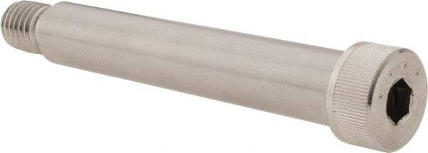 Made in USA - 3/4" Shoulder Diam x 4-1/4" Shoulder Length, 5/8-11 UNC, Hex Socket Shoulder Screw - 300, 18-8 Stainless Steel, Uncoated, 1/2" Head Height x 1" Head Diam - Benchmark Tooling