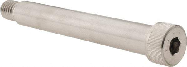 Made in USA - 3/4" Shoulder Diam x 5" Shoulder Length, 5/8-11 UNC, Hex Socket Shoulder Screw - 300, 18-8 Stainless Steel, Uncoated, 1/2" Head Height x 1" Head Diam - Benchmark Tooling