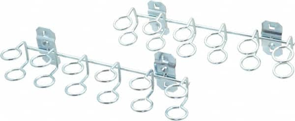 Triton - 3/4" ID, 9" Long 2 Pack, 9" Wide Multi-Ring Tool Holder 3/4" Ring ID & 1-3/4" Deep Pegboard Hooks - 1-3/4" Projection, Steel - Benchmark Tooling