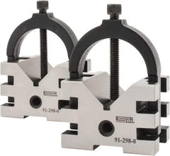 SPI - 2" Max Capacity, 90° Angle, Hardened Steel V-Block - 2-3/8" Long x 2-3/4" Wide x 2" High, Sold as Matched Pair - Benchmark Tooling