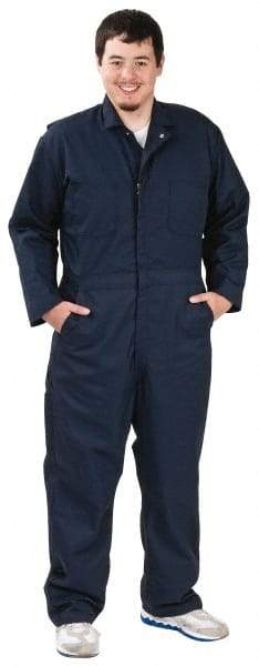 VF Imagewear - Size 40 Regular, Navy Blue, Zipper, General Purpose Coverall - 40" Chest, Cotton, Polyester, 7 Pockets - Benchmark Tooling