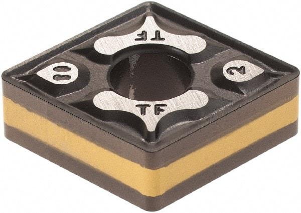 Iscar - CNMG432 TF Grade IC8350 Carbide Turning Insert - TiCN/Al2O3/TiN Finish, 80° Diamond, 1/2" Inscr Circle, 3/16" Thick, 1/32" Corner Radius - Benchmark Tooling