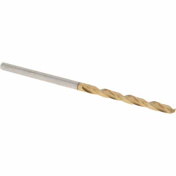 Guhring - #48 118° High Speed Steel Jobber Drill - TiN Finish, Right Hand Cut, Spiral Flute, Straight Shank, 49mm OAL, Standard Point - Benchmark Tooling