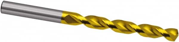 Guhring - #28 130° Powdered Metal Jobber Drill - TiN Finish, Right Hand Cut, Parabolic Flute, 70mm OAL, Cone Relief Point - Benchmark Tooling