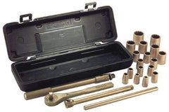 Ampco - 26 Piece 1/2" Drive Socket Set - 6 Points, 10mm to 32mm Range, Metric Measurement Standard - Benchmark Tooling